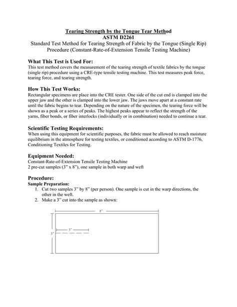 astm tongue tear test|tongue tear strength test.